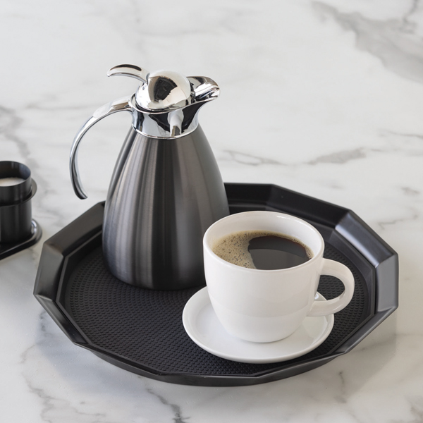 Ceramic Teapot, Non-Insulated Tea Server, Large Washington, 16 Ounce, Black