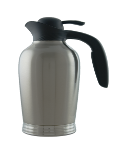 Stanley® ErgoServ® Carafe, Vacuum Insulated Carafe, 1.9 Liter, Brushed Stainless and Black