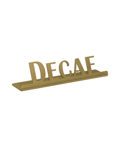 Laser Cut ID Signs, Stainless Tabletop Sign, Decaf, Vintage Gold