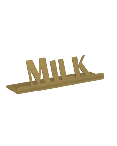Laser Cut ID Signs, Stainless Tabletop Sign, Milk, Vintage Gold