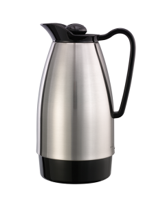 Classic Carafe, Vacuum Insulated Carafe, Stainless Vacuum, Stopper Lid, 1 Liter, Brushed Stainless and Black