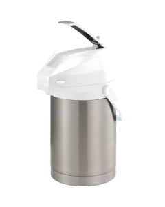 Color-Me SVAC 2.2-Liter Vacuum Insulated Lever Lid Airpot in Brushed Stainless and White