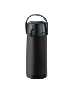 ECAS22SBPBLMAT - SS Lined Pump Lid Airpot 2.4 Liter (81.1 oz) Black Matte Plastic