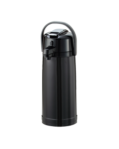 ECALS22PBLK - SS Lined Lever Lid Airpot 2.4 Liter (81.1 oz) Smooth Black Plastic
