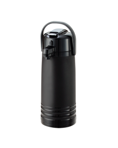 ECAL22PBLMAT - Glass Lined Lever Lid Airpot 2.2 Liter (74.4 oz) Ribbed Black Plastic