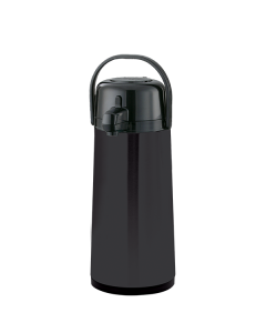ECAS22BLMAT - SS Lined Pump Lid Airpot 2.4 Liter (81.1 oz) Black Stainless