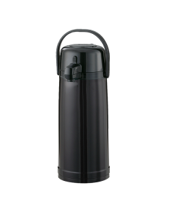 ECAS22PBLK - SS Lined Pump Lid Airpot 2.4 Liter (81.1 oz) Smooth Black Plastic