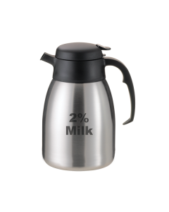 SteelVac® Essential Carafes, Vacuum Insulated Carafe, 2% Milk, Stainless Vacuum, Push Button, 1.5 Liter, Brushed Stainless and Black
