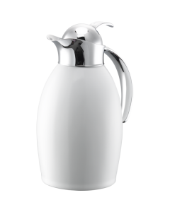 Nicollet Series 1-Liter Stainless Vacuum Insulated Carafe with Push Button Lid in Radiant White