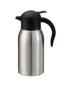 SteelVac® Slim Carafe, Vacuum Insulated Carafe, Stainless Vacuum, Push Button, 1 Liter, Brushed Stainless and Black