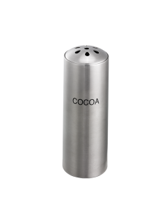 Condiment Shaker, Coffee Bar Accessory, Teardrop, Cocoa, 6 Ounce, Brushed Stainless
