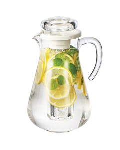 Ice Tube Pitcher, Plastic Water Pitcher, SAN, Smooth Body, 1.9 Liter, Clear