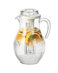Ice Tube Pitcher, Plastic Water Pitcher, SAN, Smooth Body, 3.3 Liter, Clear