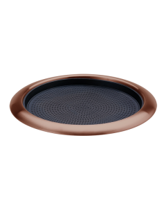 Non-Slip Removable Insert Tray, Stackable Bar & Serving Tray, Small Round, Rose Gold