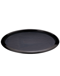 Non-Slip Removable Insert Tray, Stackable Bar & Serving Tray, Large Round, Black Onyx