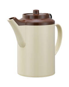 Original Plastic Teapot, Double Wall Plastic Teapot, Tethered, 16 Ounce, Stoneware Brown
