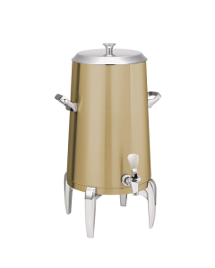 Flame Free™ Thermo-Urn™ Metallic Elements, Vacuum Insulated Urn, Stainless Vacuum, Modern Legs, Flat Lid, 5 Gallon, Vintage Gold