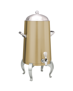 Flame Free™ Thermo-Urn™ Metallic Elements, Vacuum Insulated Urn, Stainless Vacuum, Regal Legs, Dome Lid, 5 Gallon, Vintage Gold