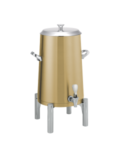 Flame Free™ Thermo-Urn™ Metallic Elements, Vacuum Insulated Urn, Stainless Vacuum, Round Legs, Flat Lid, 5 Gallon, Vintage Gold