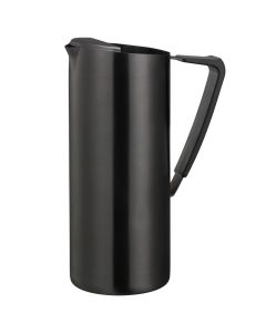 Slim 1.9-Liter Stainless Water Pitcher with Ice Guard in Black Onyx