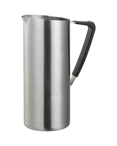 Slim 1.9-Liter Stainless Water Pitcher without Ice Guard in Brushed Stainless