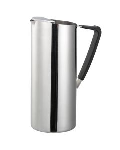 Slim 1.9-Liter Stainless Water Pitcher with Ice Guard in Polished Stainless