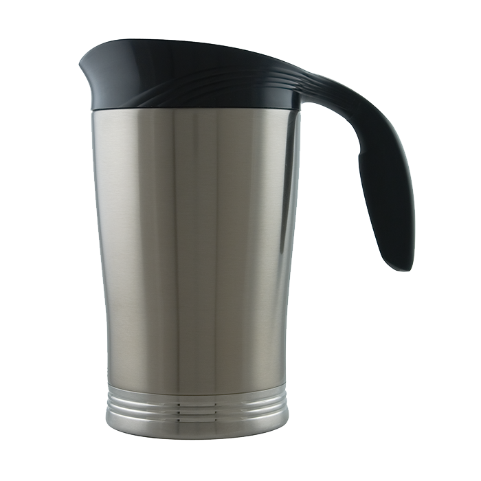 Stanley® ErgoServ® Pitcher, Vacuum Insulated Pitcher w/ Lid, 1.9 Liter,  Brushed Stainless and Black