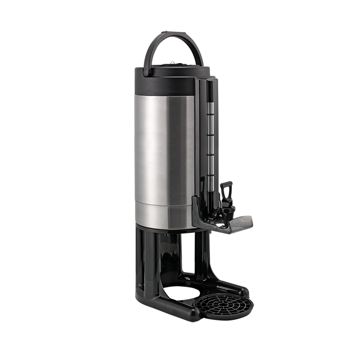 Universal Thermal Container, Vacuum Insulated Dispenser, Stainless Vacuum,  Traditional Spigot, 2 Gallon, Brushed Stainless and Black