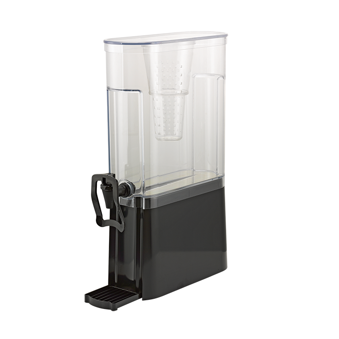 Clear Tea Urn Commercial Tea Dispenser, with Infuser Tube, 3.5 Gallon, Black