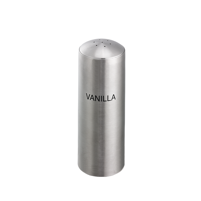 Condiment Shaker, Coffee Bar Accessory, 7 Hole, Vanilla, 6 Ounce, Brushed  Stainless