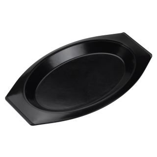 Oval Thermo-Plate® Platter Insulated Serving Plate Large Black Holder w/ Handle
