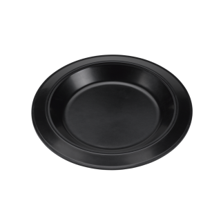 Round Thermo-Plate® Platter Insulated Serving Plate Small Sloped Black Holder