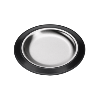 Round Thermo-Plate® Platter Insulated Serving Plate Small Sloped Black Holder + Stainless Insert